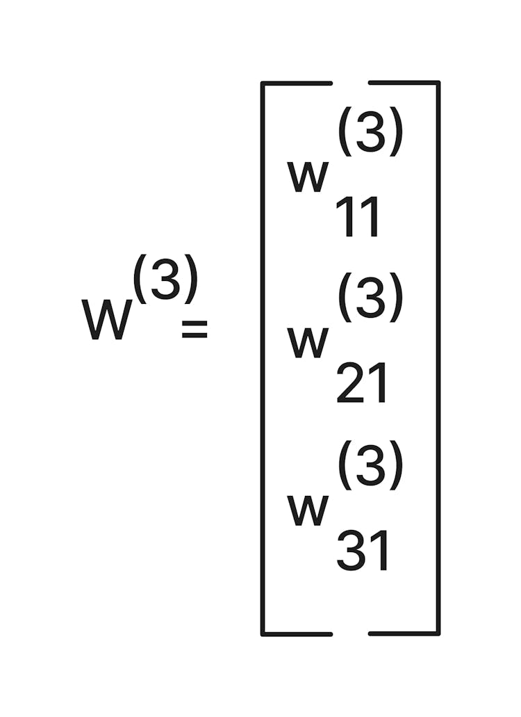 Matrix with third layer weights.