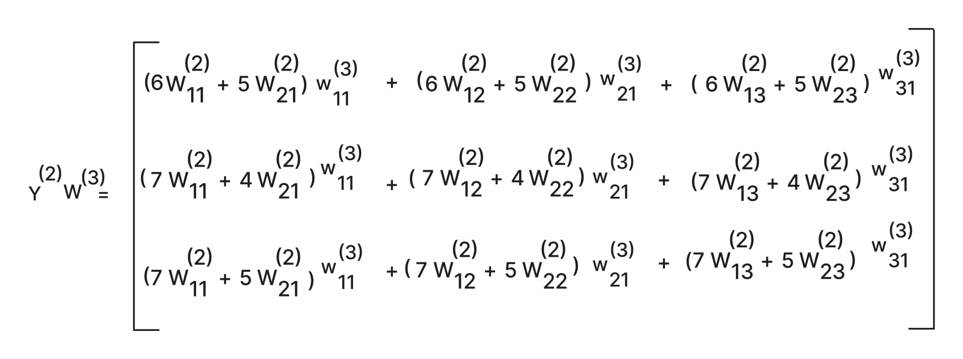 Product of second layer output and third layer weights.